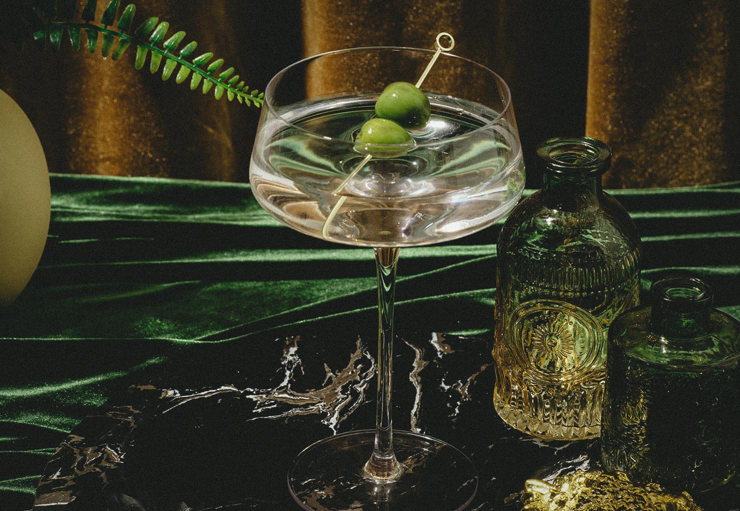 Ginger martini with olives