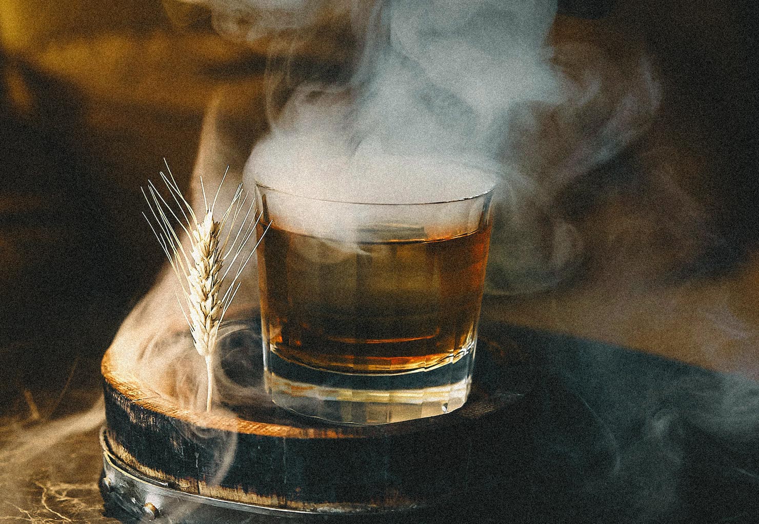 smoking scotch glass