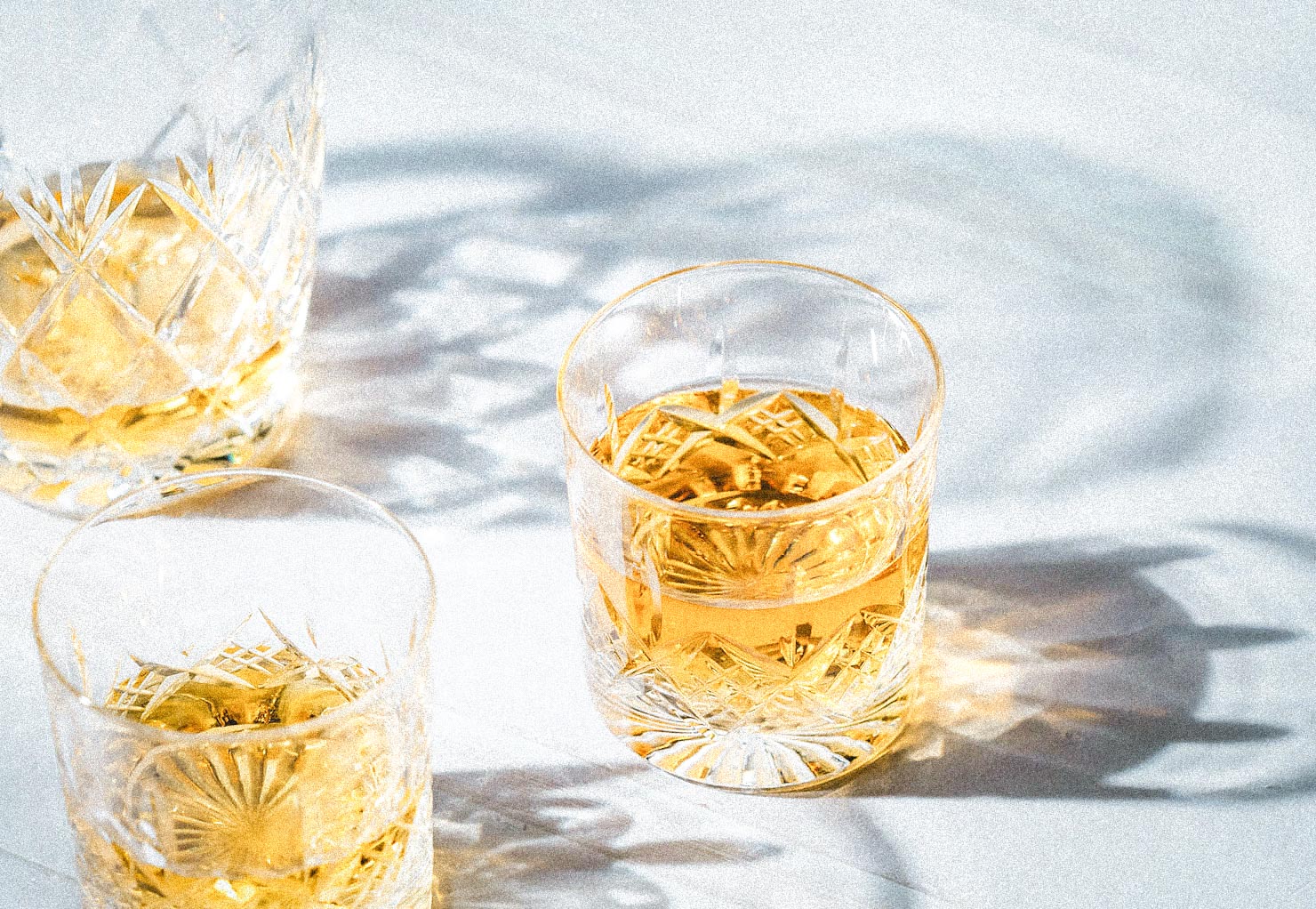 glasses of anejo tequila